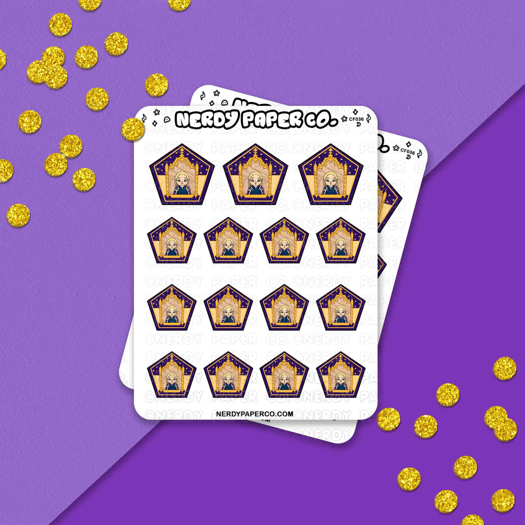 Choco Frog no. 36 | Magical Arithmancer - Hand Drawn Vinyl Sticker Sheet