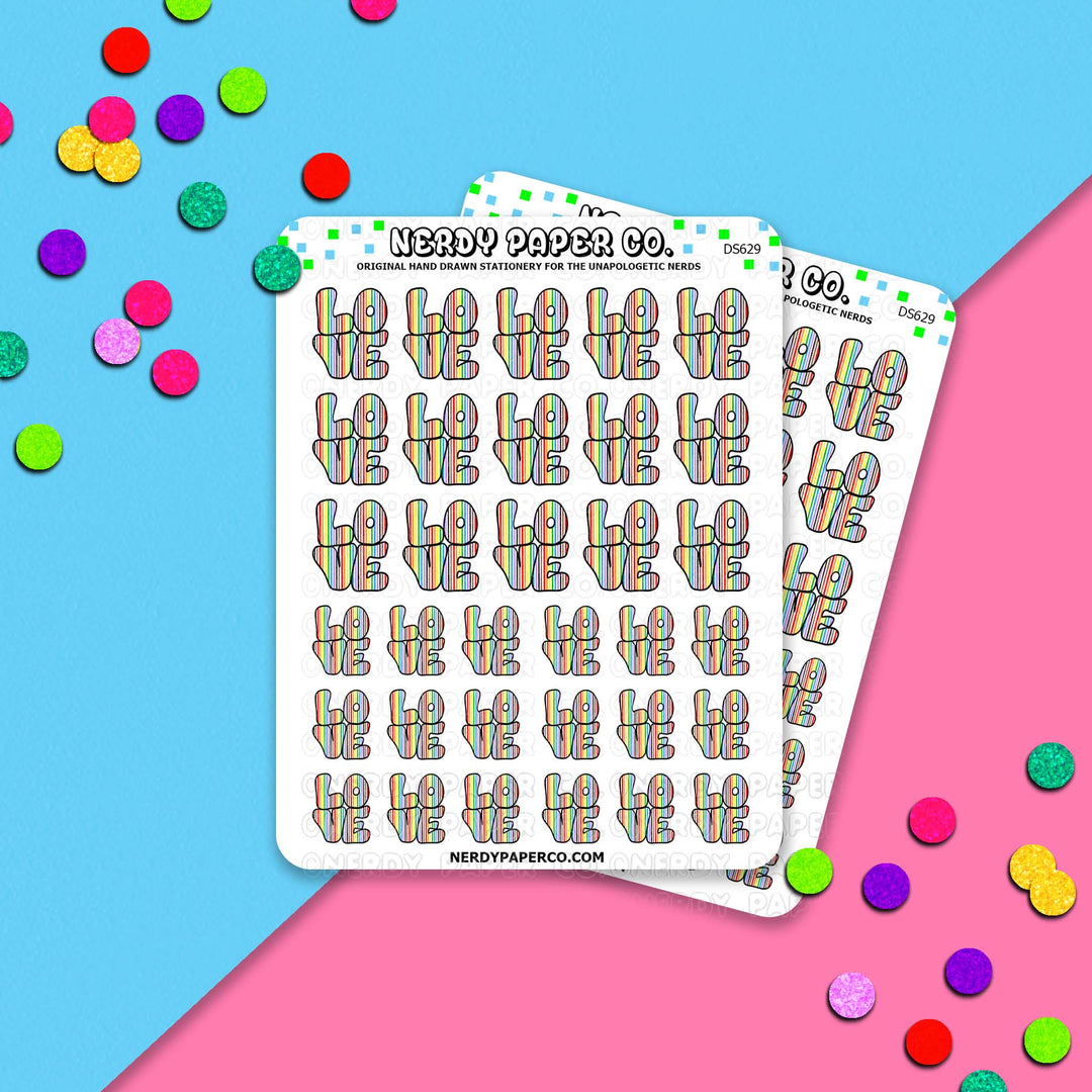 Love Pride - Hand Drawn Sticker Sheet - Deco | DS629