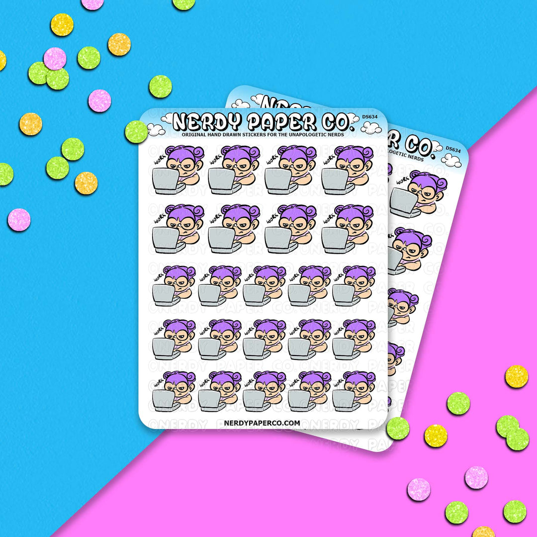 Workin' Kayla - Hand Drawn Sticker Sheet - Deco | DS634