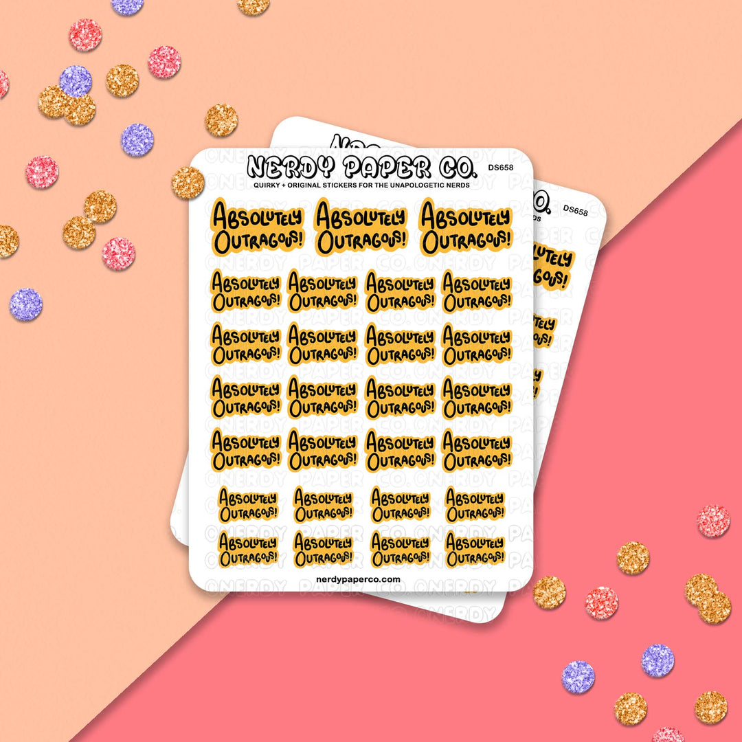 Absolutely Outrageous! - Hand Drawn Planner Sticker Sheet