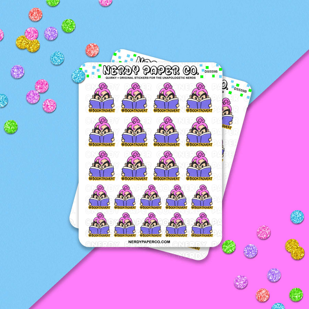 Booktrovert - Hand Drawn Sticker Sheet - DS659B