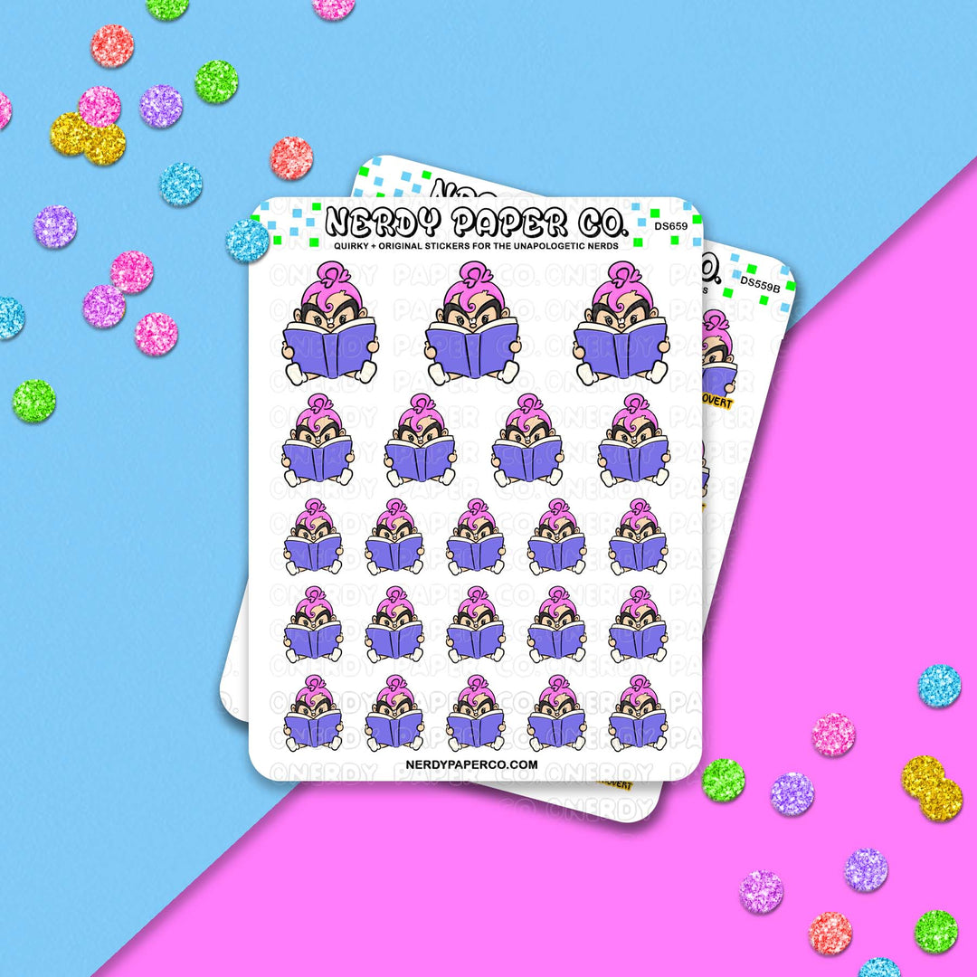 Suzy's Reading- Hand Drawn Sticker Sheet - DS659