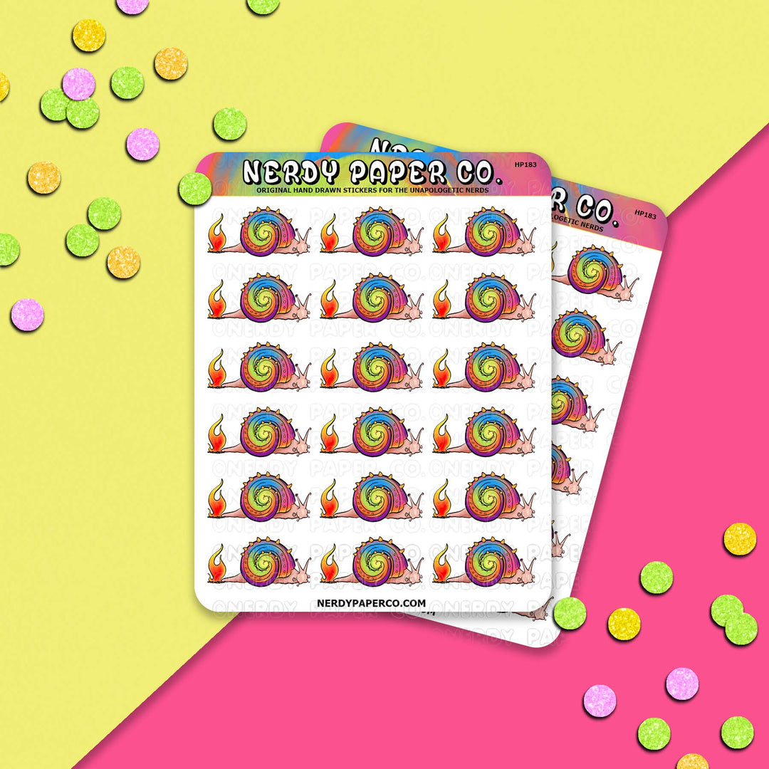 Psychedelic Snail | Magical Creature #30 - Hand Drawn Vinyl Sticker Sheet - HP183