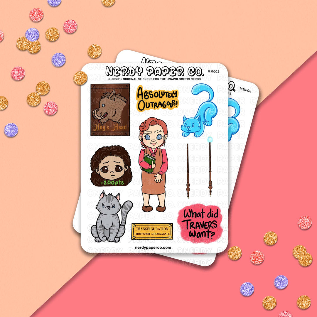 Young Minerva- Hand Drawn Character Vinyl Sticker Sheet