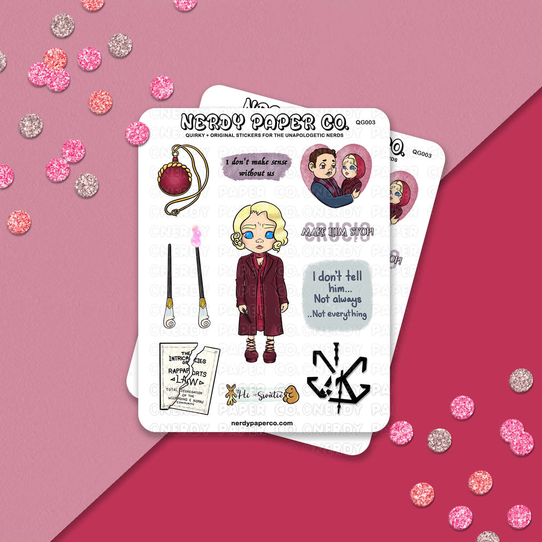 Sweet Witch 3.0- Hand Drawn Character Vinyl Sticker Sheet