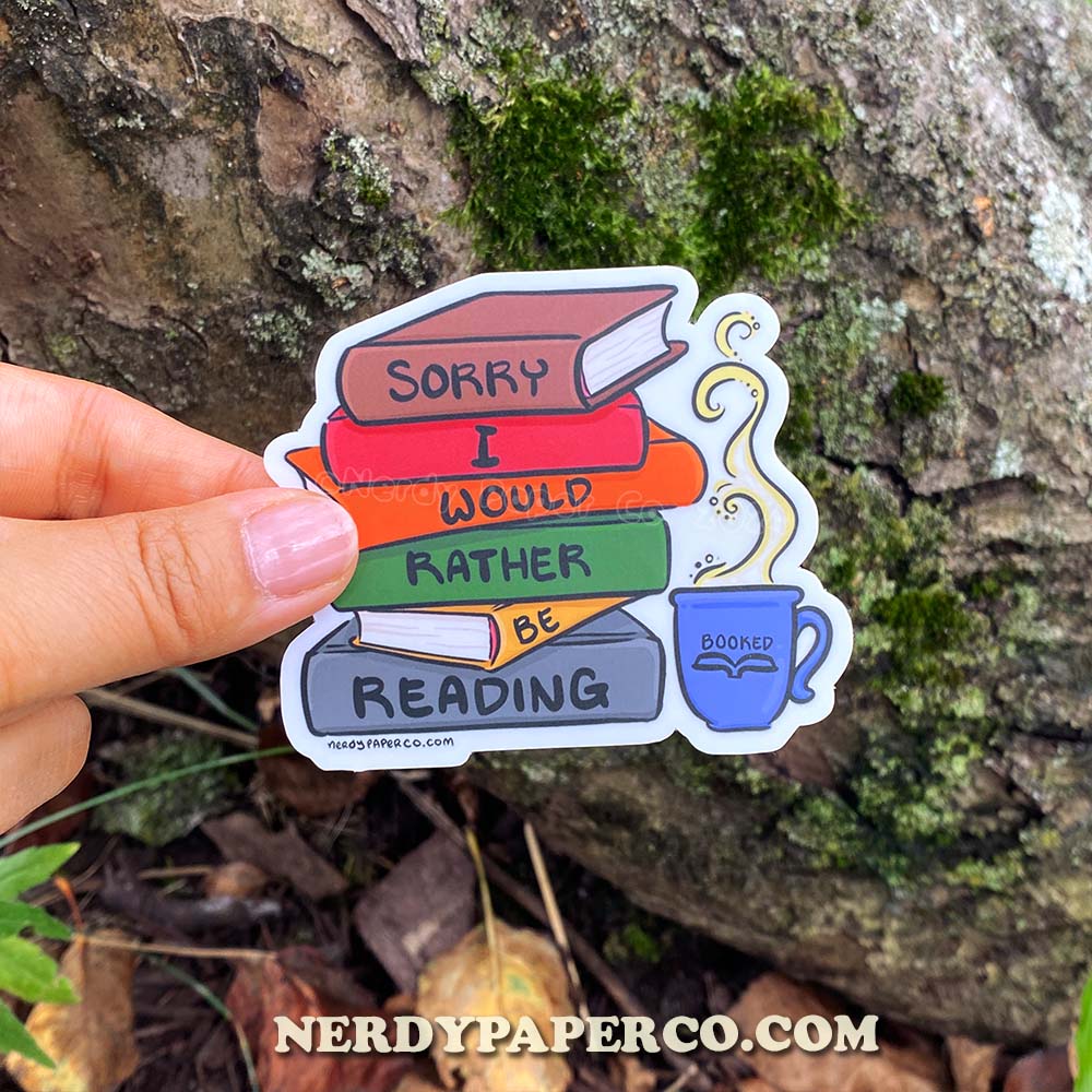 Rather Be Reading - Hand Drawn Waterproof Vinyl Sticker