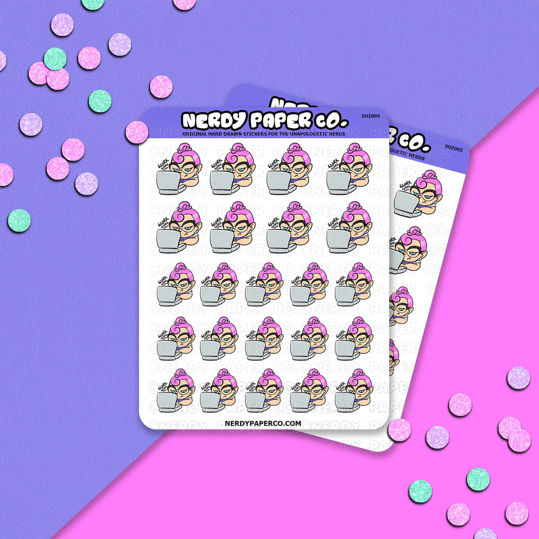 Workin' Suzy - Hand Drawn Sticker Sheet - Deco | SUZ005