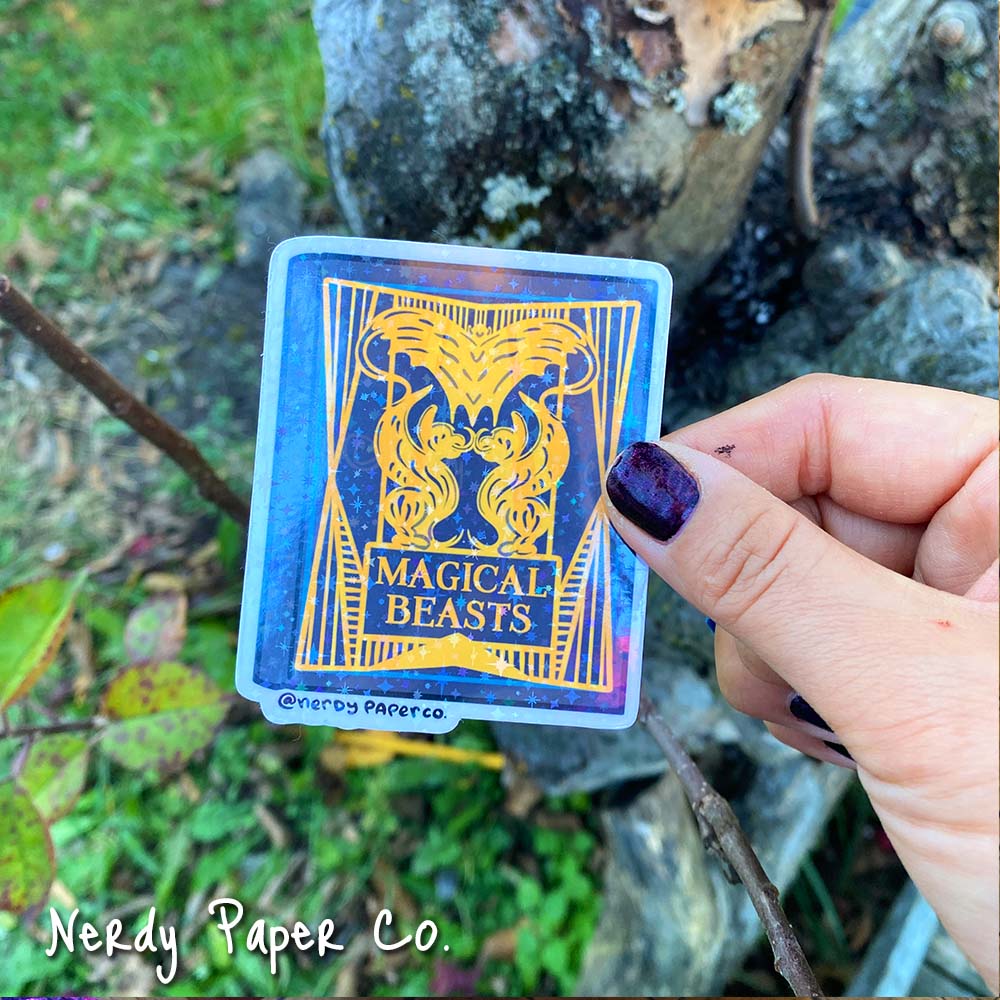 Magical Beasts Book - Hand Drawn Waterproof Holo Vinyl Sticker