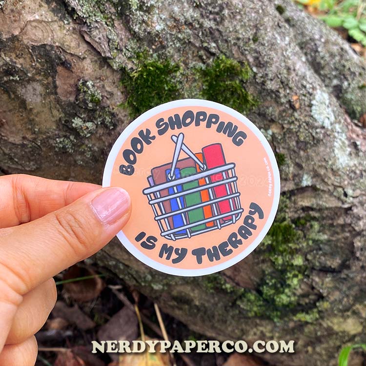 Book Therapy - Hand Drawn Waterproof Vinyl Sticker