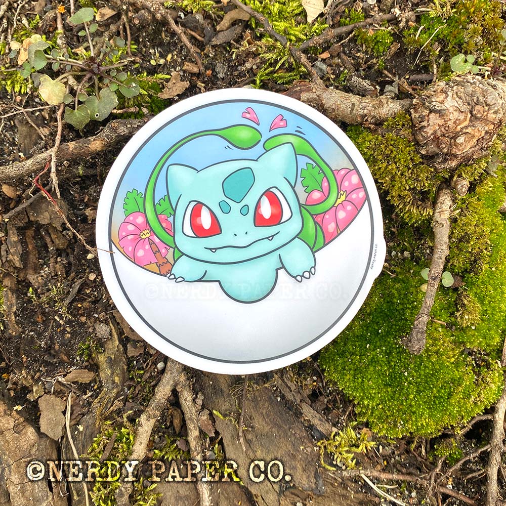 Bulba's Pokehome - Hand Drawn Waterproof Vinyl Sticker