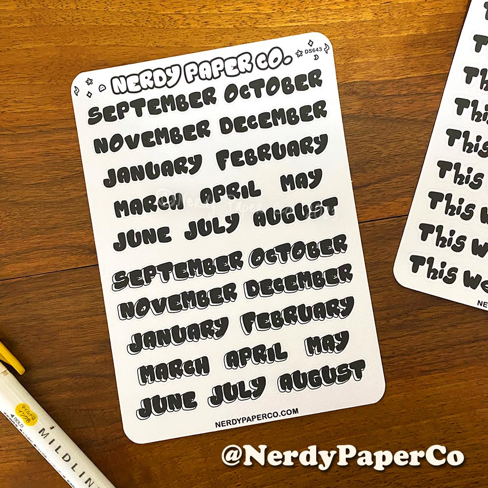 Months - Bullet Journal Stickers | DS643