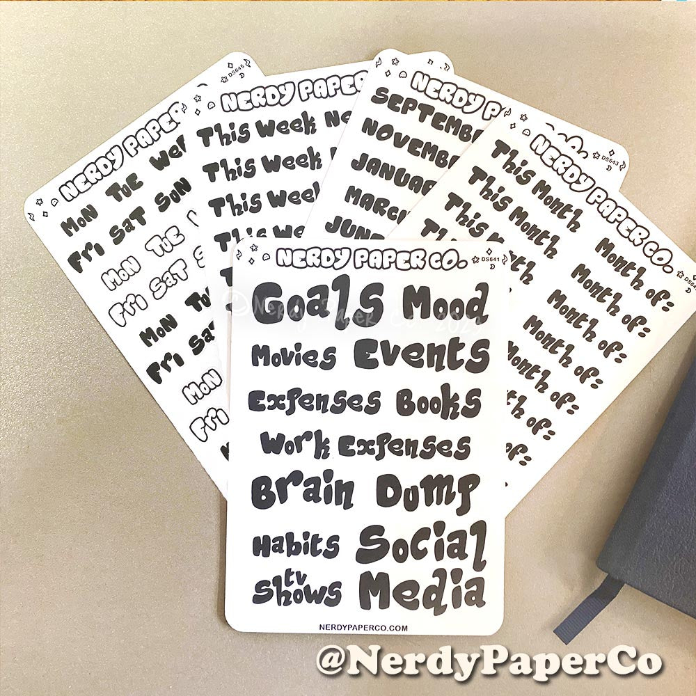B+W Bujo Pack - Bullet Journal Stickers | BJPK-1