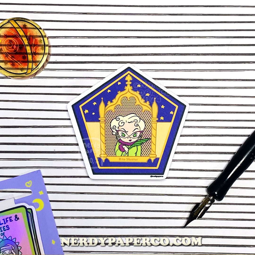 CHOCO FROG NO. 40 | Gossip Witch - Hand Drawn Waterproof Wizard Vinyl Sticker