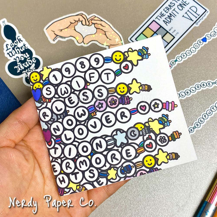 Eras Friendship Bracelets Reusable Sticker Notebook