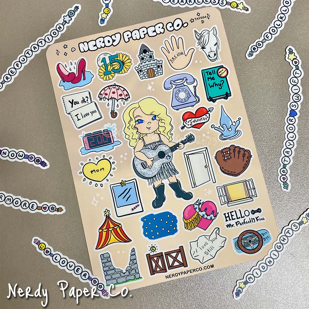 Fearless - Hand Drawn Vinyl Sticker Sheet - Deco | TAY004