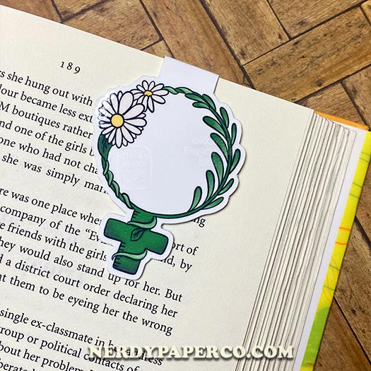 Floral Feminist - Hand Drawn Magnetic Bookmark