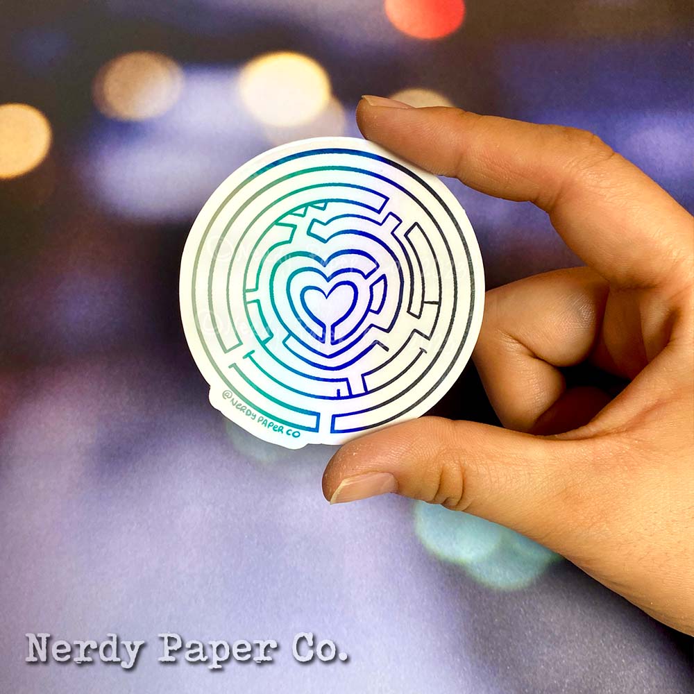 Labrynth - Hand Drawn Waterproof Holo Vinyl Sticker