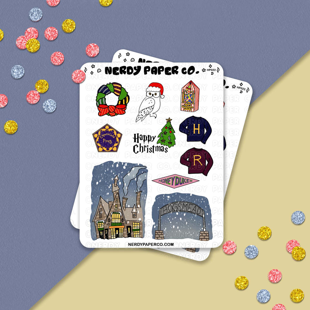 MAGICAL CHRISTMAS VILLAGE SAMPLER - Hand Drawn Stickers - Deco- HP022