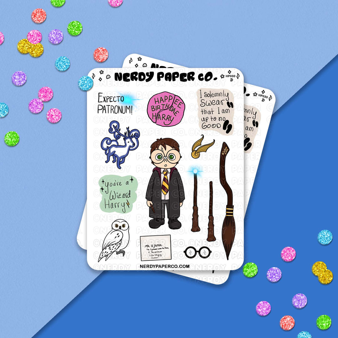 Wizard Boy Sampler | Hand Drawn Stickers - Deco | HP030