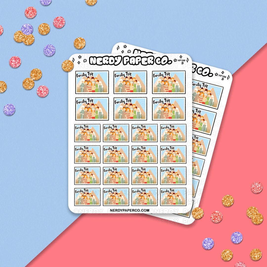 Family Vacation - Hand Drawn Sticker Sheet - Deco | HP188