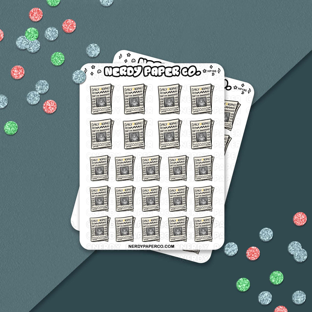 Magical Newspaper - Hand Drawn Vinyl Sticker Sheet