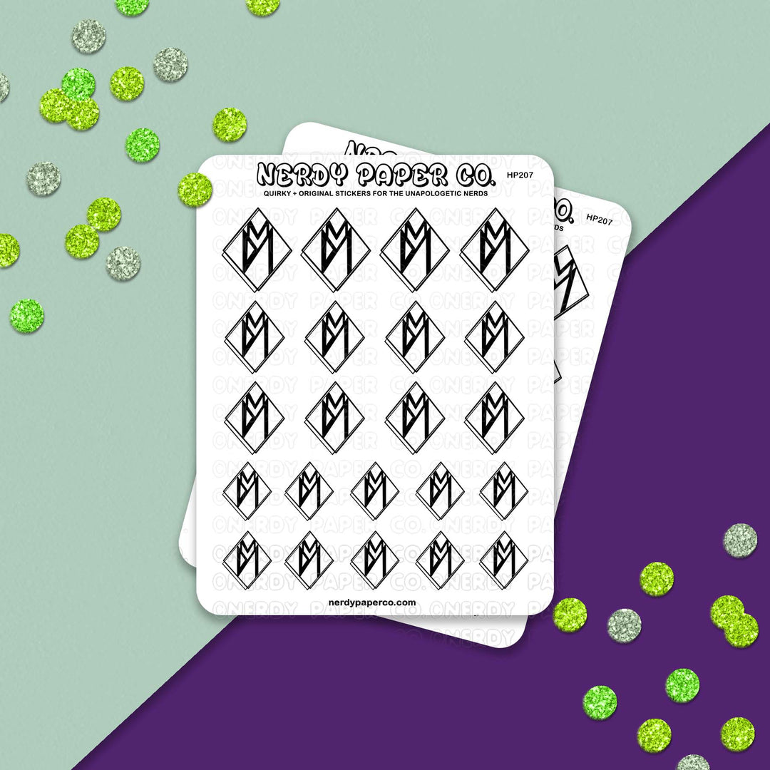 Magical German Symbol - Hand Drawn Character Vinyl Sticker Sheet