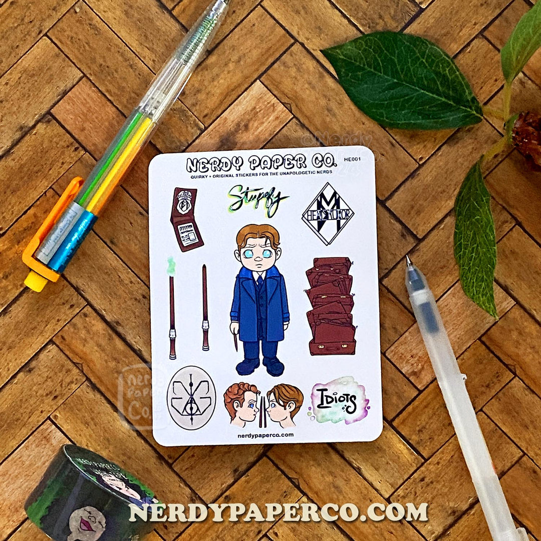 Dark Head Auror - Hand Drawn Character Vinyl Sticker Sheet
