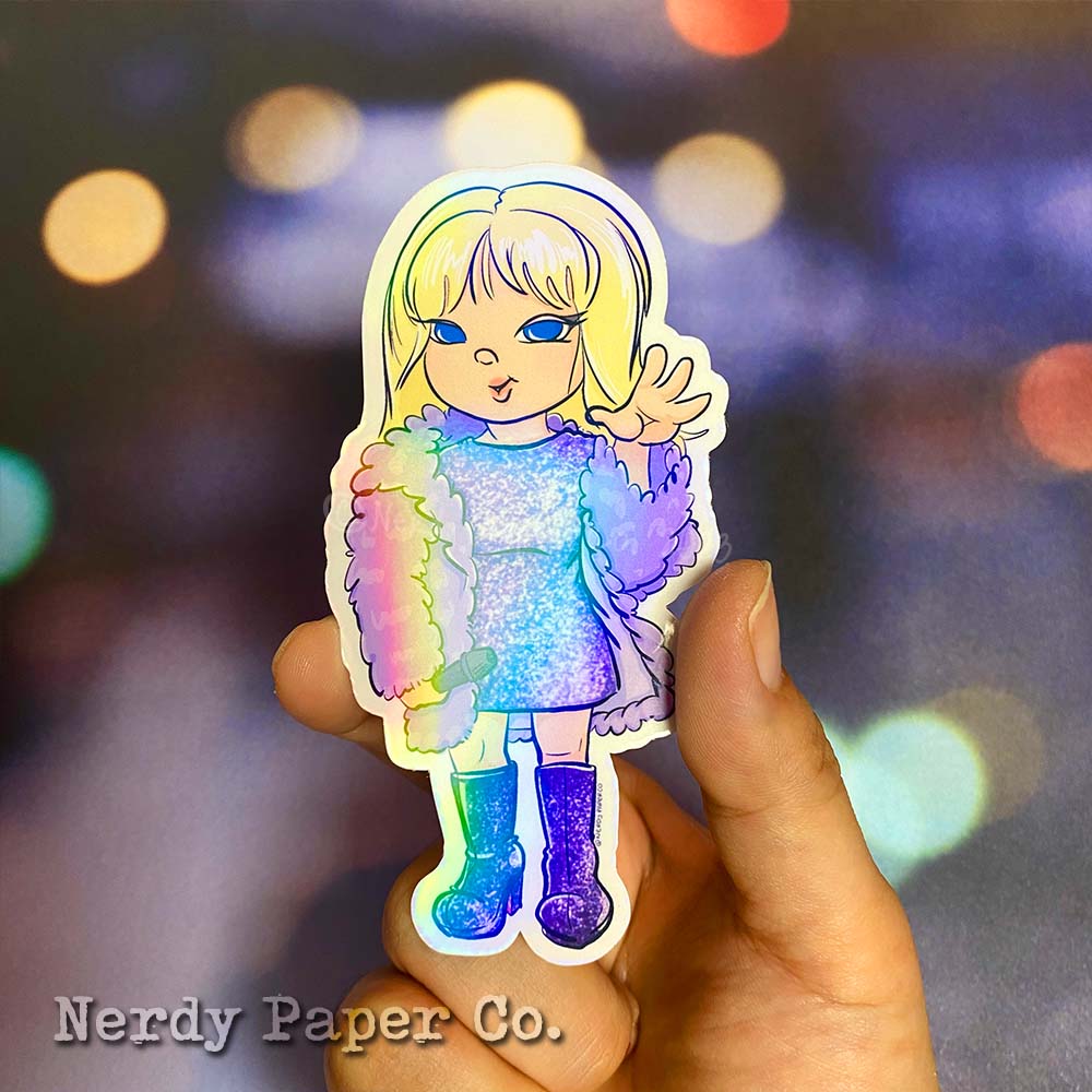 Midnights Tay - Hand Drawn Waterproof Holo Vinyl Sticker