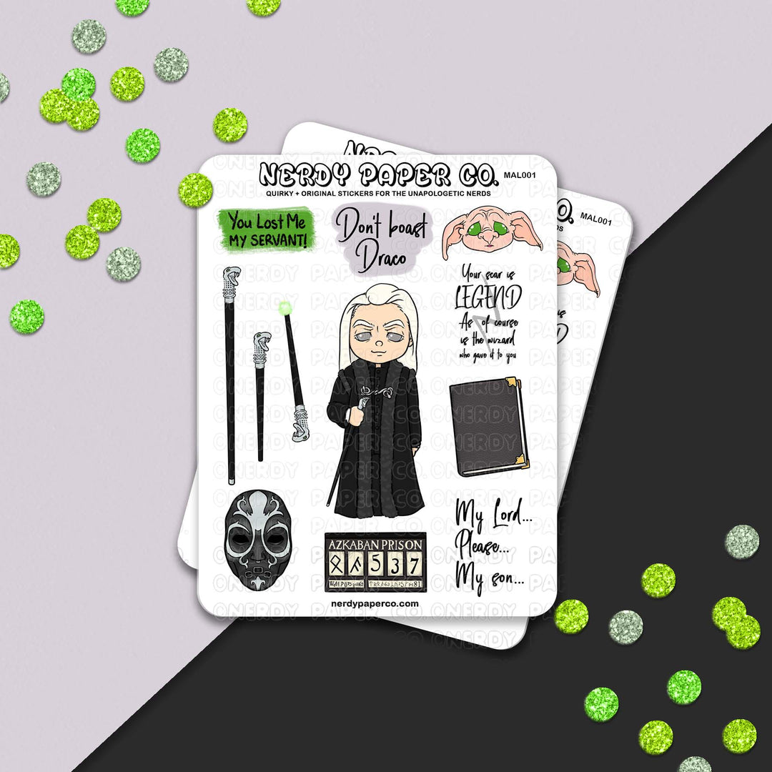 Pompous Wizard - Hand Drawn Character Vinyl Sticker Sheet