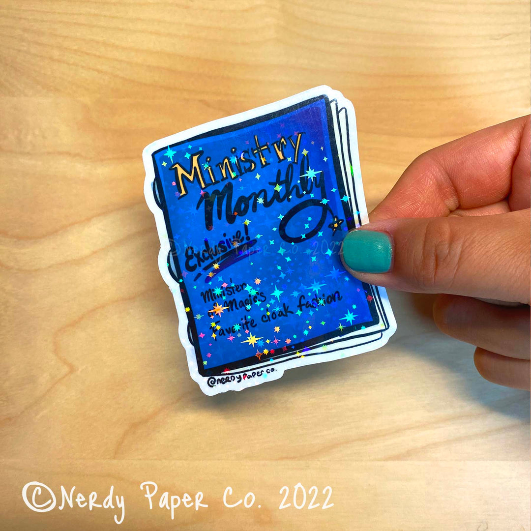 Ministry Monthly- Hand Drawn Waterproof Holo Vinyl Sticker