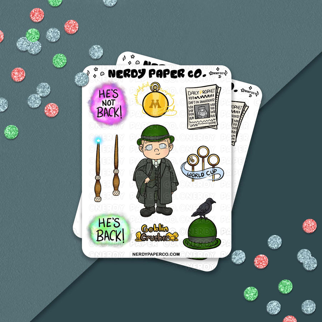 Wizard Minister - Hand Drawn Character Vinyl Sticker Sheet