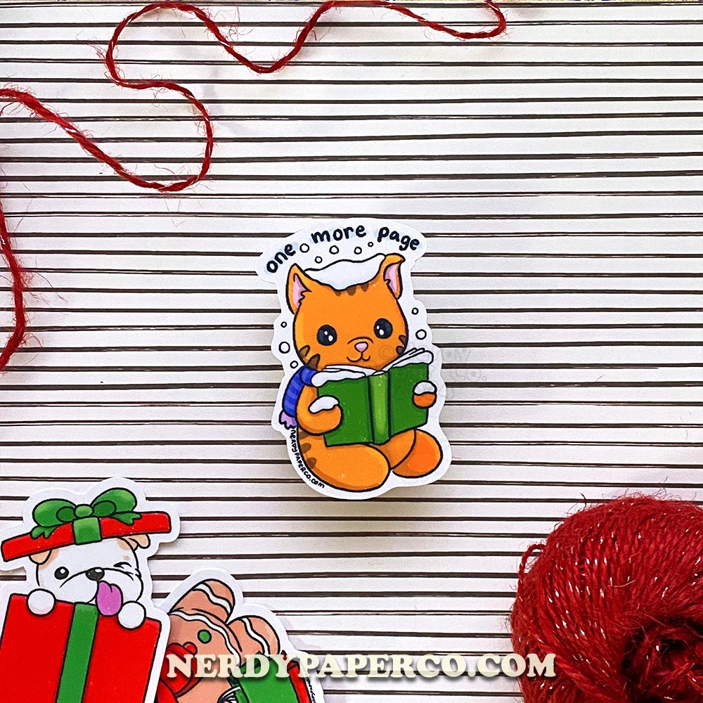 One More Page, Suki - Hand Drawn Waterproof Vinyl Sticker