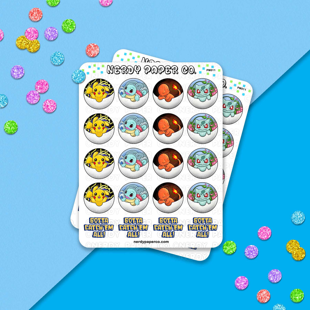 Pokehomes- OG 4 - Hand Drawn Vinyl Sticker Sheet - PM011
