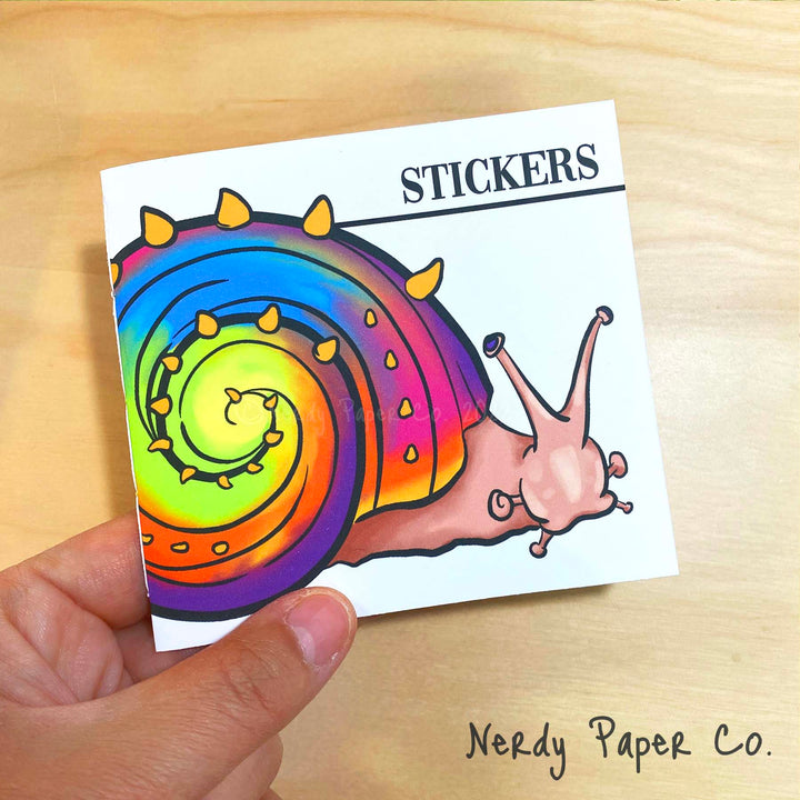 Psychedelic Snail Reusable Sticker Notebook