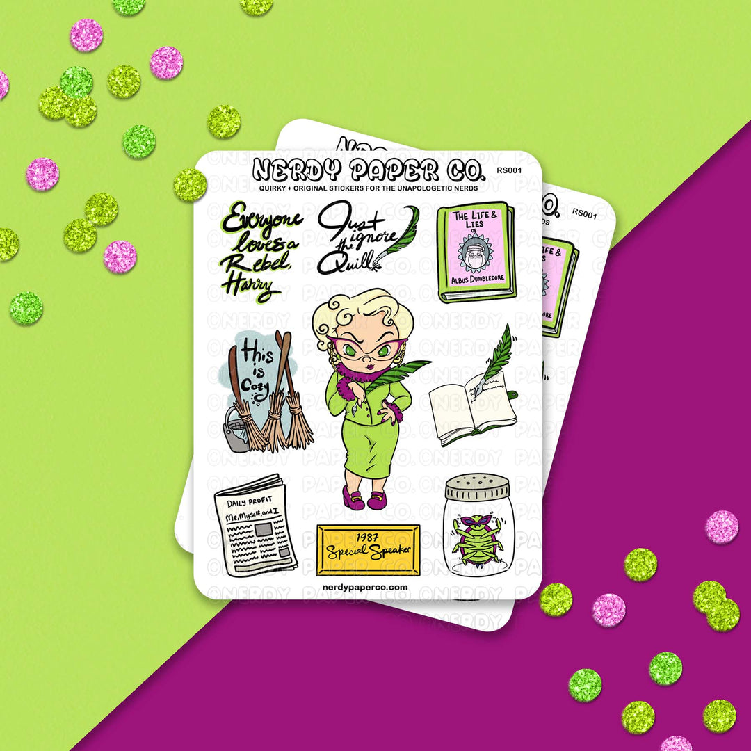 Gossip Witch - Hand Drawn Character Vinyl Sticker Sheet