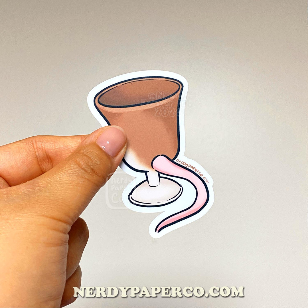 Rat Cup - Hand Drawn Waterproof Vinyl Sticker
