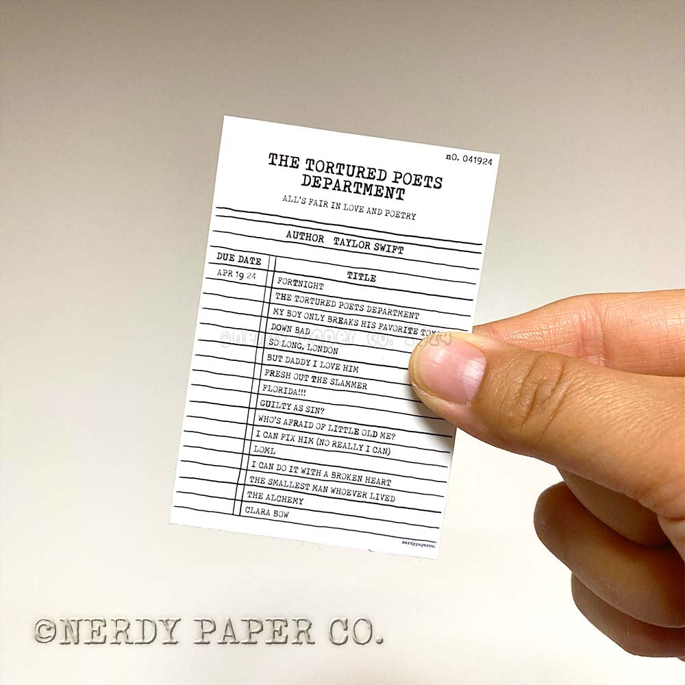 TTPD Library Card - Hand Drawn Waterproof Vinyl Sticker
