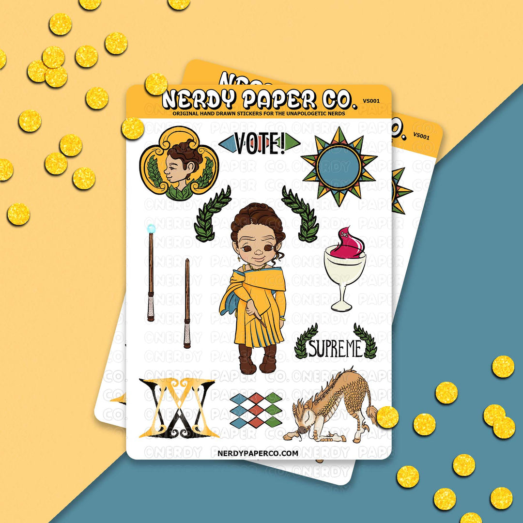 Leading Witch - Hand Drawn Character Vinyl Sticker Sheet - VS001