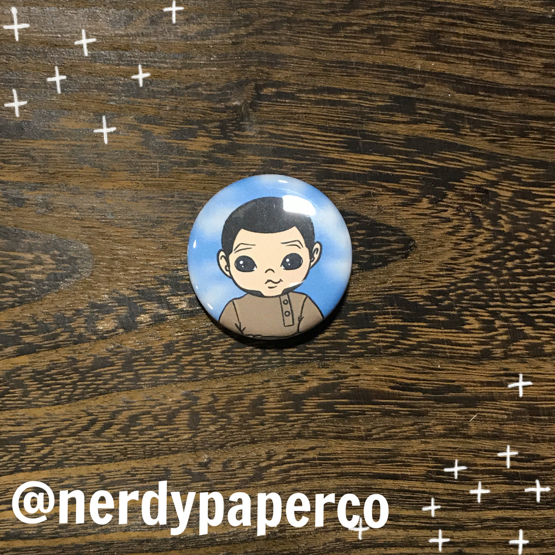 KRUM PIN BADGE | Hand Drawn Wizard Art | Handmade Pin Badge