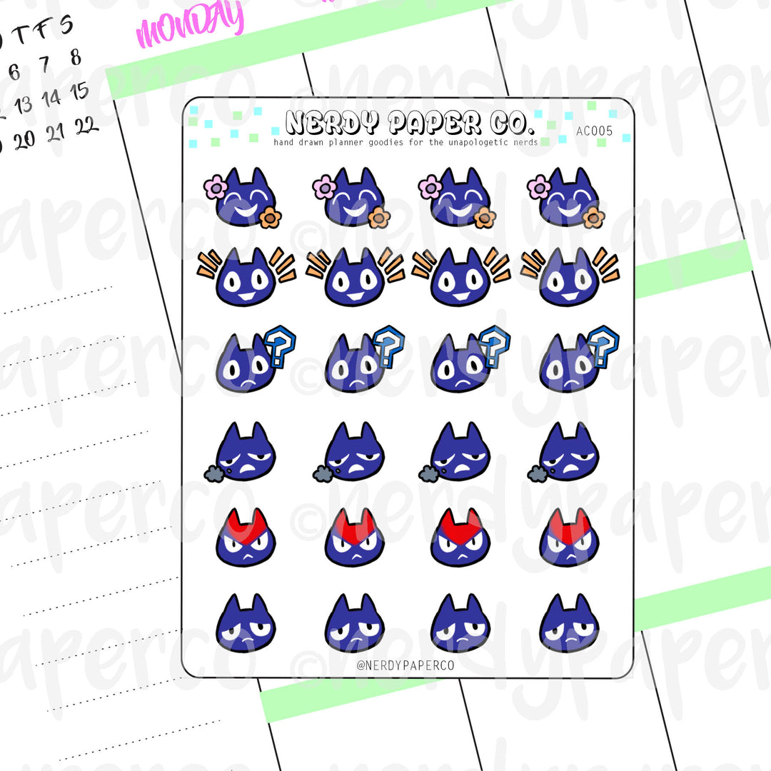 ANIMAL CROSSING CONVERSATION EMOTION EMOJIS - Hand Drawn Planner Stickers - Deco - AC005