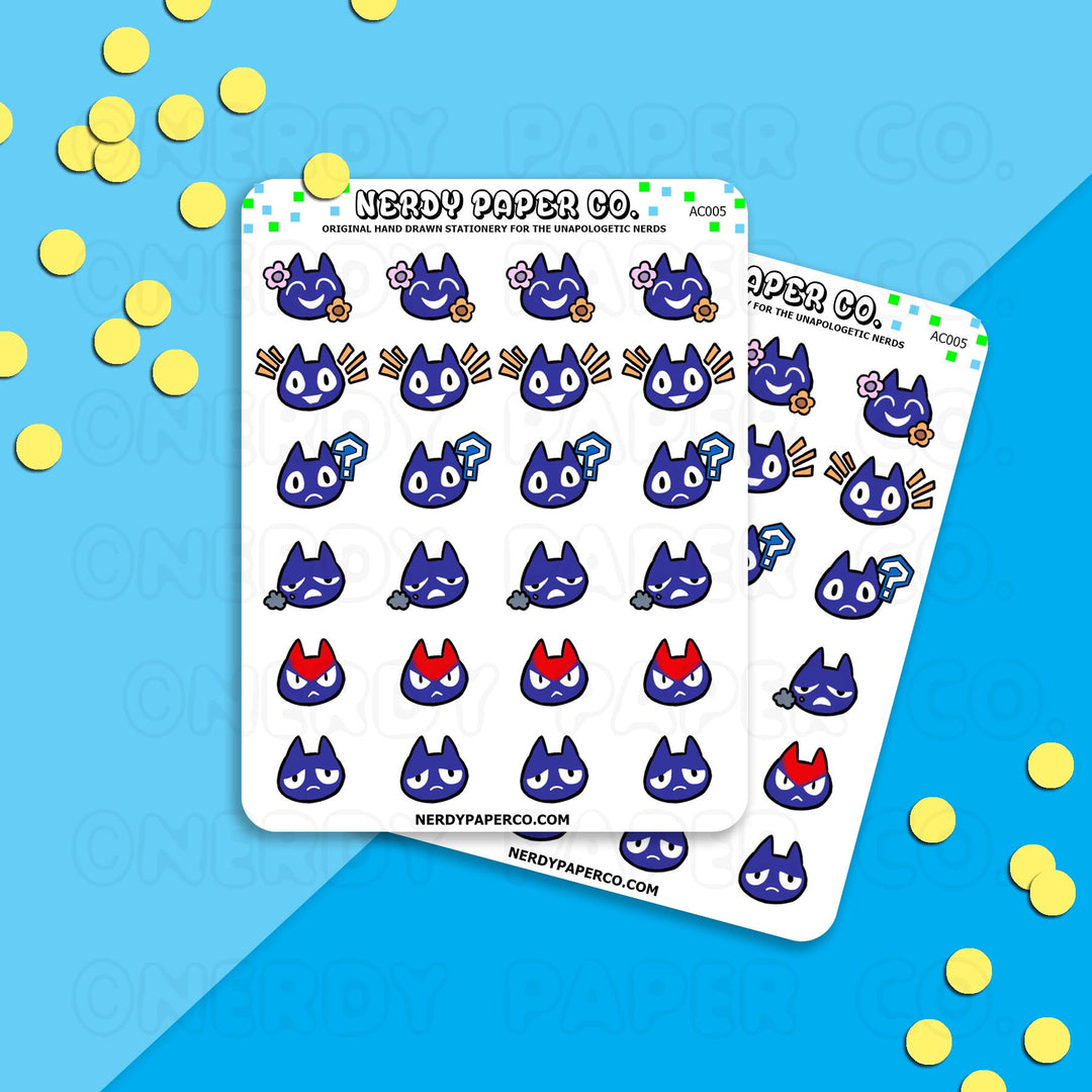 ANIMAL CROSSING CONVERSATION EMOTION EMOJIS - Hand Drawn Planner Stickers - Deco - AC005