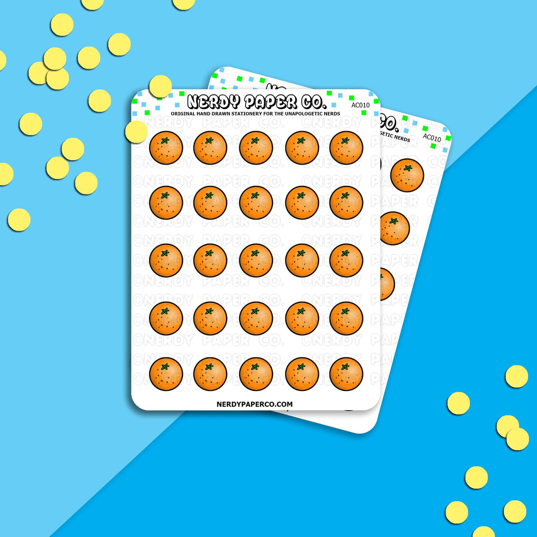ORANGES - Hand Drawn Planner Stickers - Deco -AC010