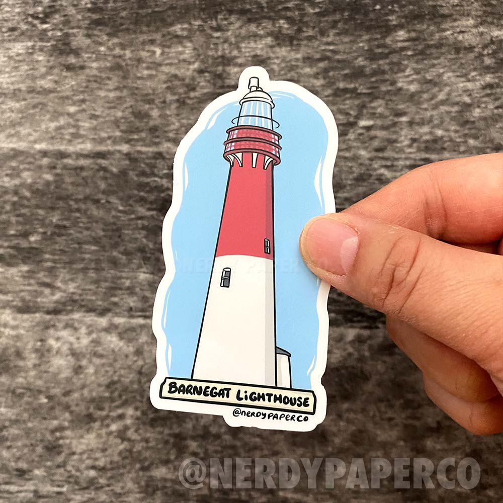 NJ Barnegat Lighthouse - Hand Drawn Vinyl Sticker
