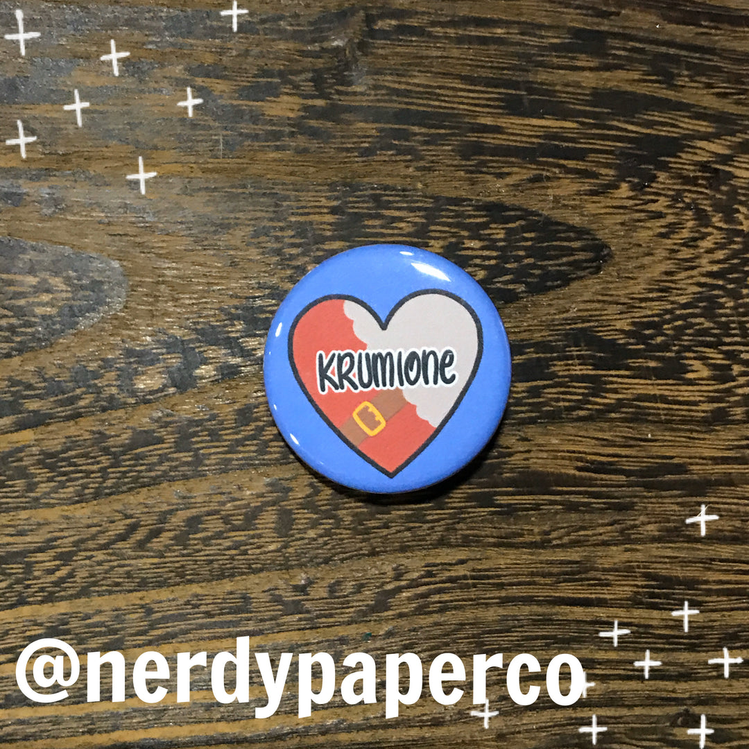 KRUMIONE PIN BADGE | Hand Drawn Wizard Art | Handmade Pin Badge