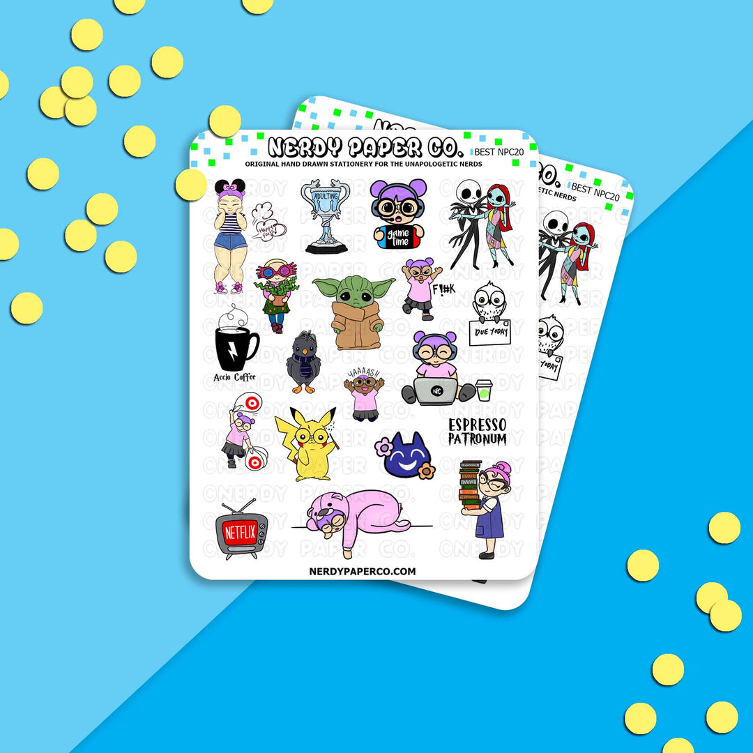 BEST OF NPC 2020 - Hand Drawn Planner Stickers Deco- BESTNPC20