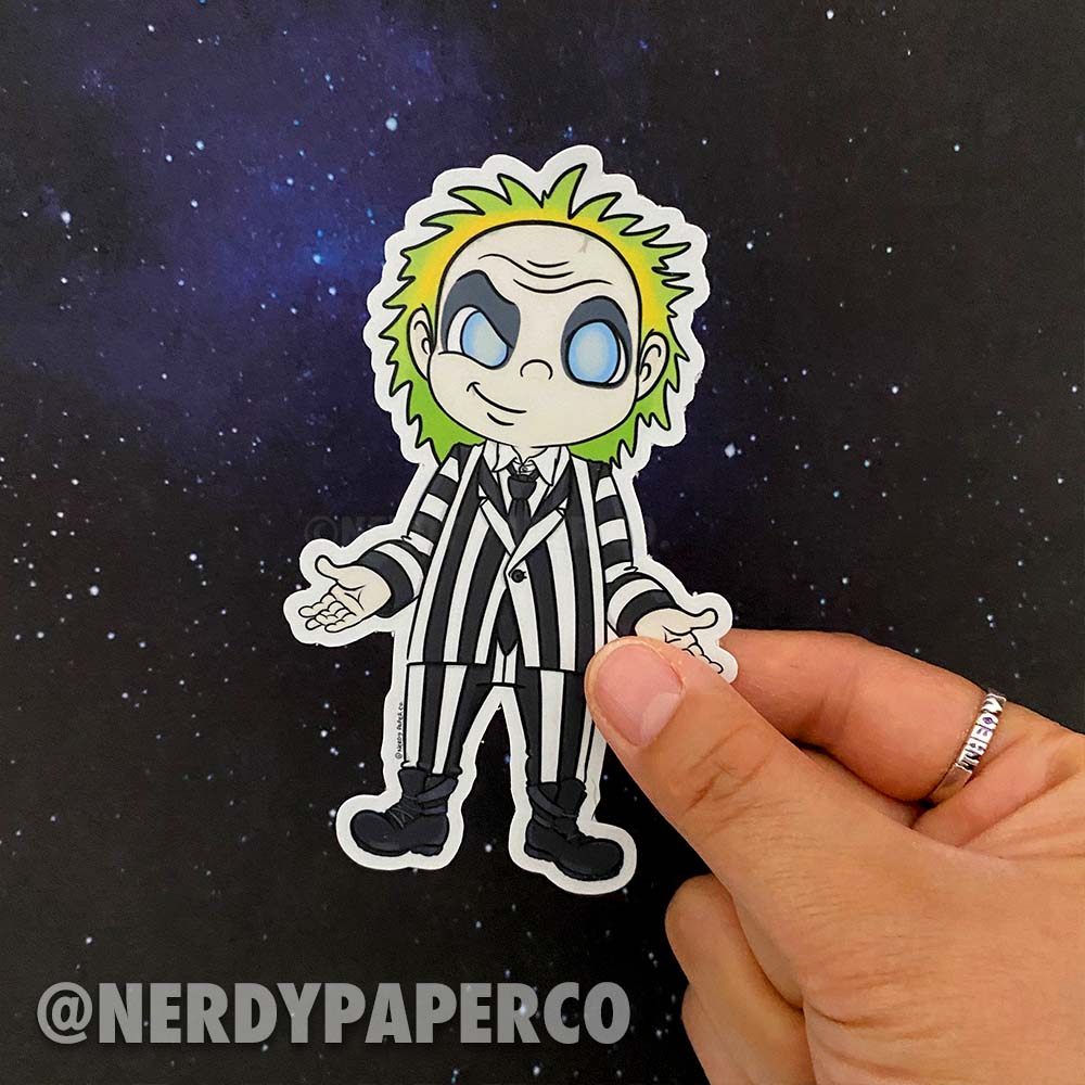 Beetle Ghoul - Hand Drawn Beetle Universe Waterproof Vinyl Sticker