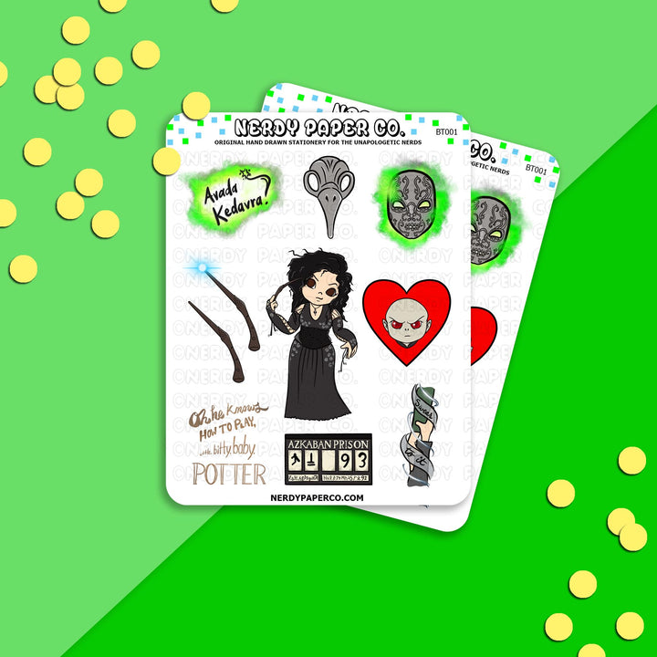 Crazy Witch Sampler - Hand Drawn Stickers - Deco - BT001