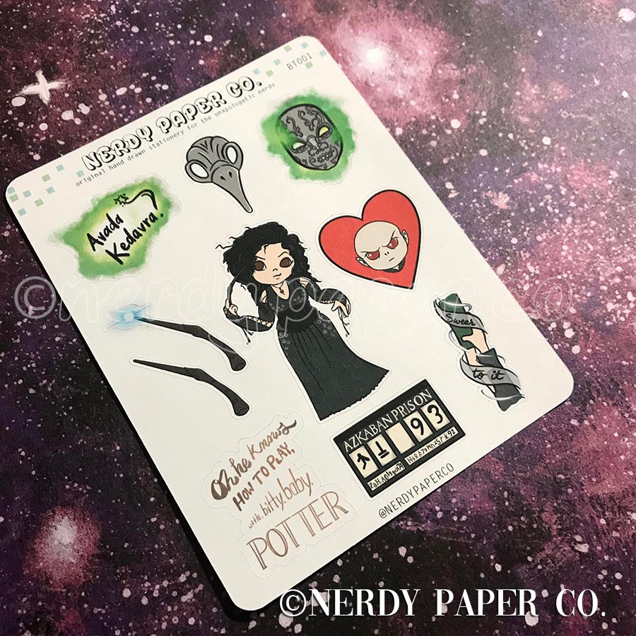 Crazy Witch Sampler - Hand Drawn Stickers - Deco - BT001