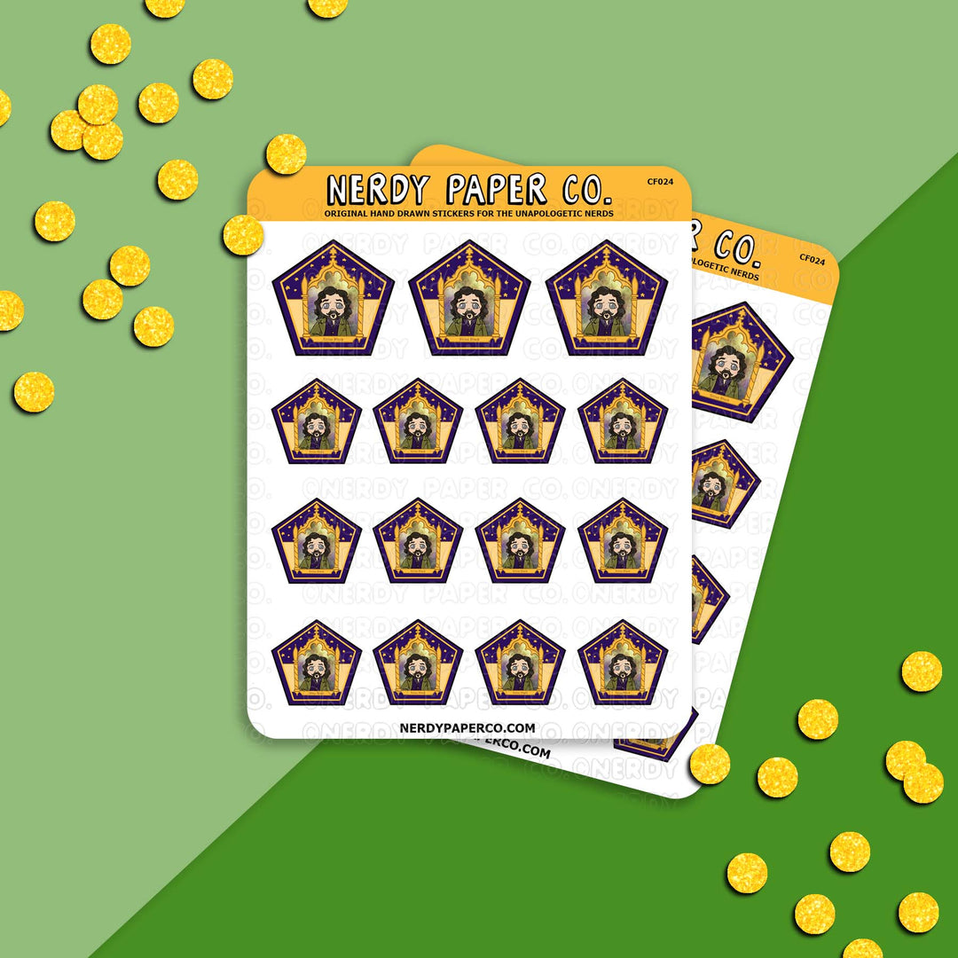 Choco Frog no. 24 | Wizard Godfather - Hand Drawn Stickers - Deco - CF024