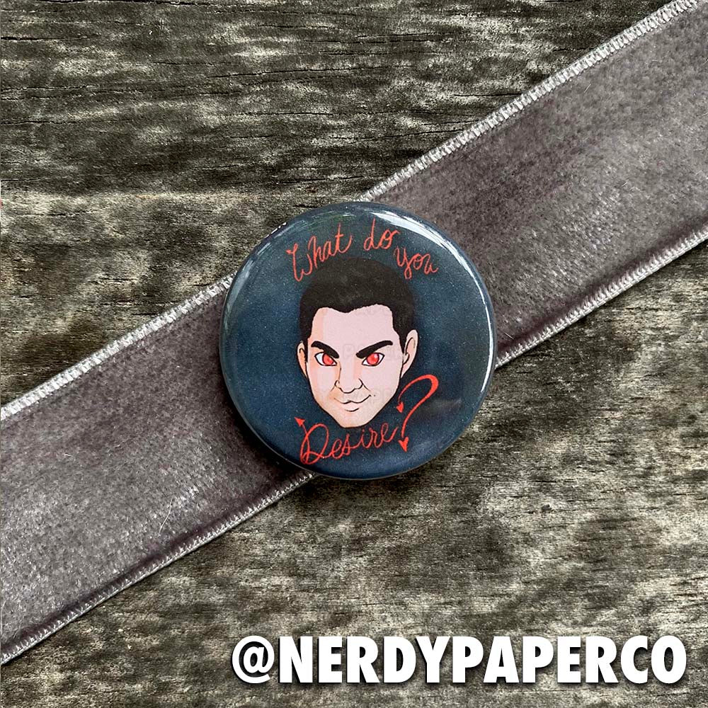Lucifer Pin Badge | Hand Drawn Art | Handmade Pin Badge